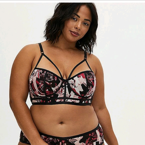 🔷BLACK & PINK ROSE POWER MESH BRALETTE - Picture 4 of 7